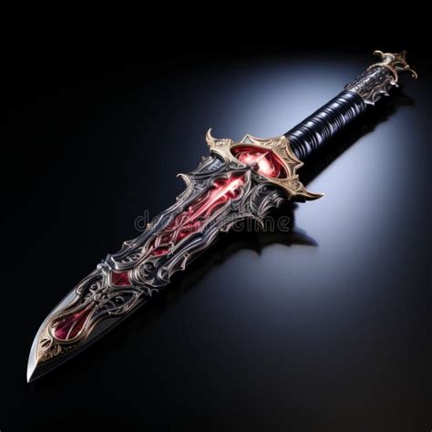 Magical Sword 3d Illustration Mystical Graphic Asset Isolated Stock