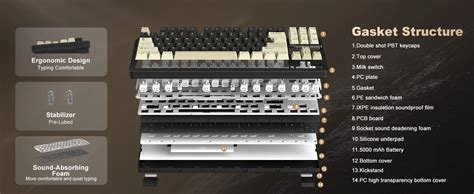 YUNZII YZ TKL Wireless Hot Swappable RGB Mechanical Keyboard EL BS