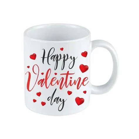 White Ceramic Valentine Mugs Packaging Type Box 350 Ml At Rs 42