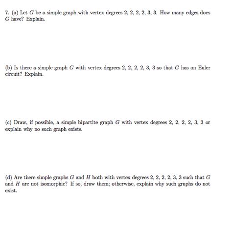 Solved Let G Be A Simple Graph With Vertex Degrees 2 2 2 Chegg