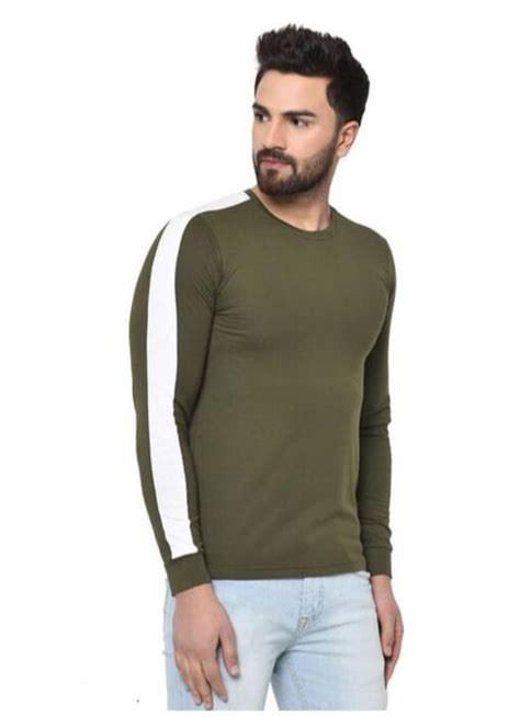 Men Round Neck Full Sleeve T Shirt Size Medium Plain At Rs 149 Piece