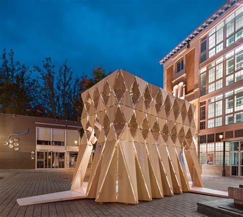 Gallery of This Wood Pavilion is Supported Entirely Through Origami ...