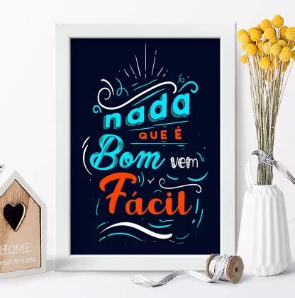 Quadro Decorativo Frase Positiva Motivação SKU 66fr Loja da Arte