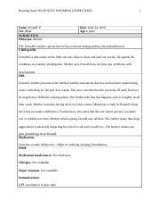 Su Nsg W A N A Docx Running Head Soap Note Insomnia Unspecified Name Donald P Sex