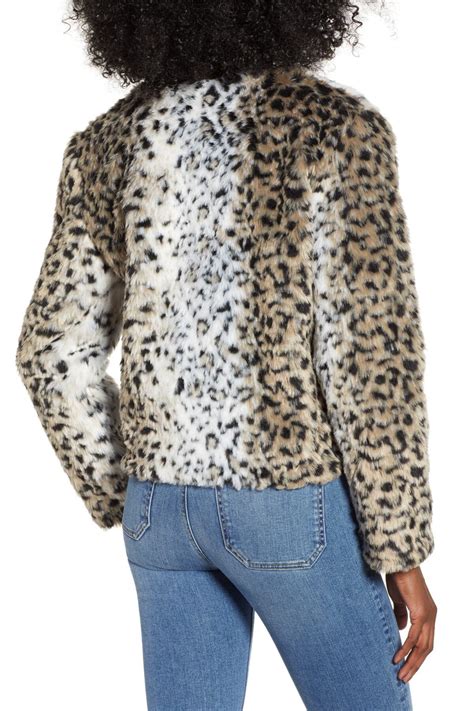 Bb Dakota Wild Thing Snow Leopard Print Faux Fur Jacket In Black Lyst