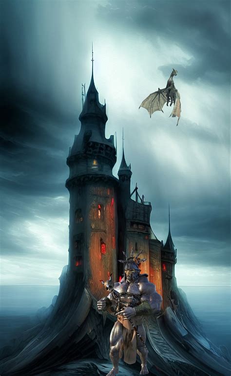 Download Castle Dragon Warrior Royalty Free Stock Illustration Image