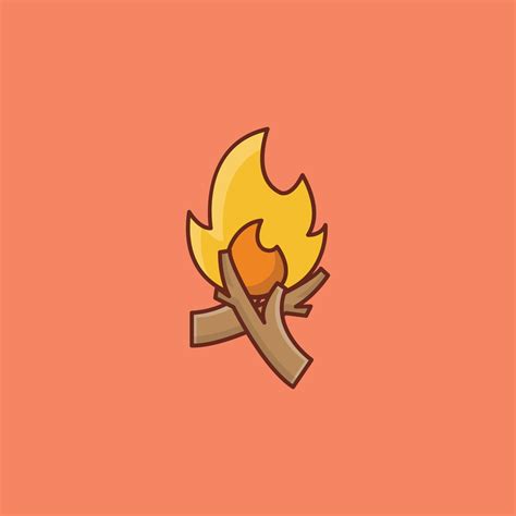 Bonfire Color Line Icon 4582038 Vector Art At Vecteezy