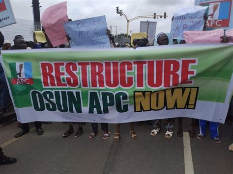 Apc Members Protest Demand Chairmans Sacking Photos