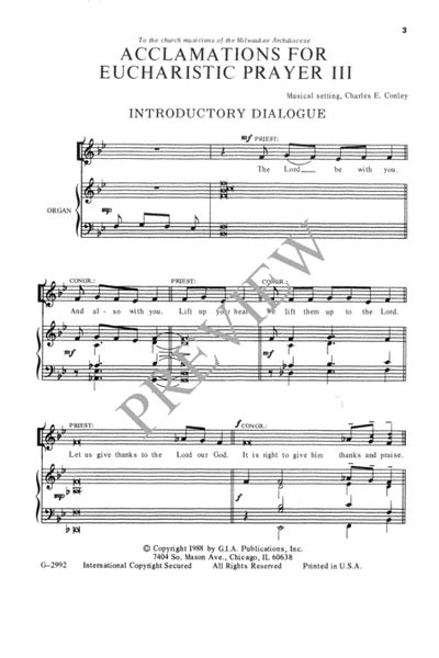 Acclamations For Eucharistic Prayer Iii Unison Choir Sheet Music Sheet Music Plus