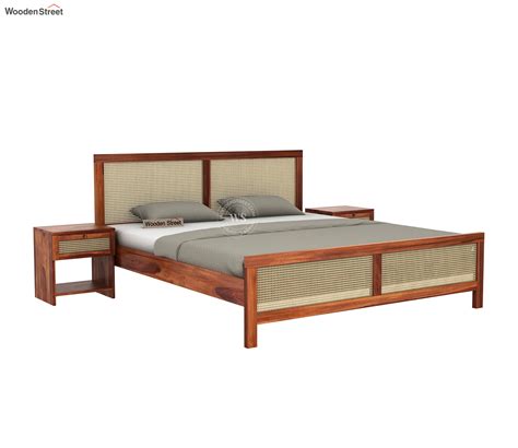 Buy Aelin Bed Without Storage King Size Honey Finish At Off