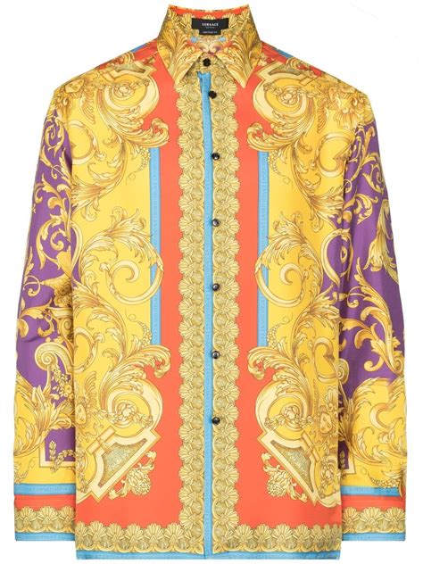 Versace Barocco Print Silk Shirt Farfetch