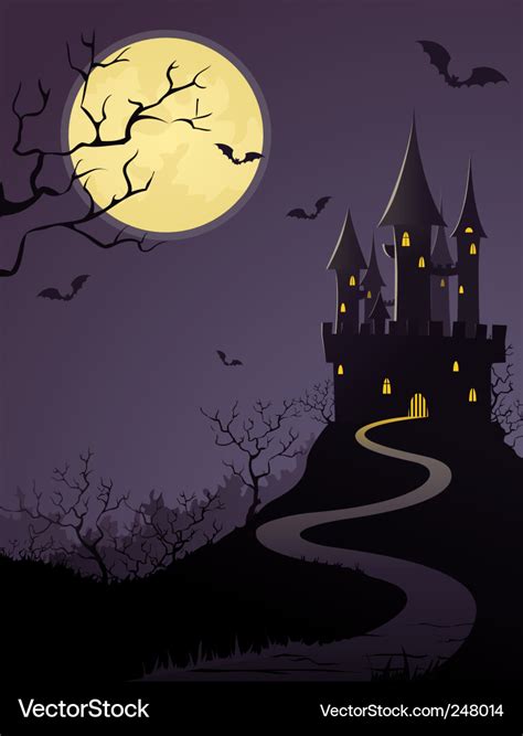 Halloween castle Royalty Free Vector Image - VectorStock