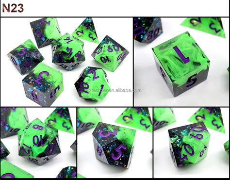 Rpg Dice For Role Playing Table Game Polyhedral Resin Dnd Dice Set Handmade Board Games Sharp