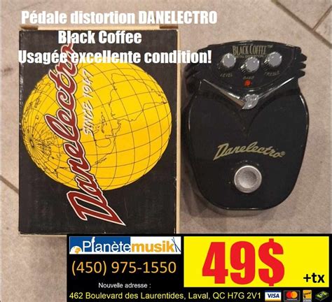 Pédale Distortion Danelectro Black Coffee Usagée Excellente Condition