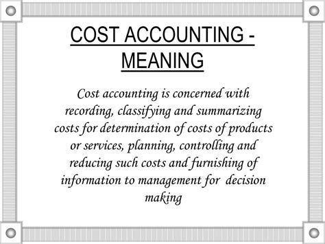 Ppt Cost Accounting Powerpoint Presentation Free Download Id 3259035