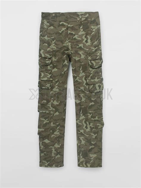 Multi Pocket Wide Leg Fit Camo Print Cargo Trousers Thexactstore