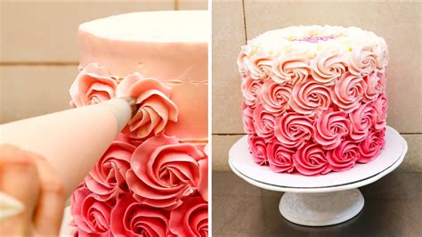 Swirl Buttercream Rosettes Cake Torta De Rosas By Cakesstepbystep