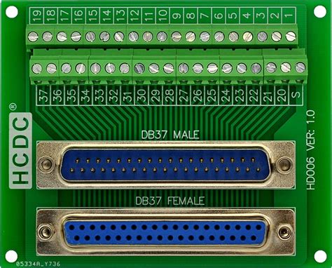 D SUB Male Female Breakout Board Terminal Block Interface Module DB37