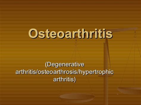 Osteoarthritis Ppt