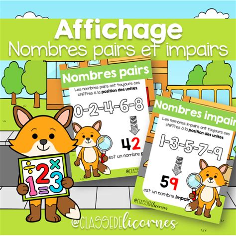 Affiches Sur Les Nombres Pairs Et Impairs