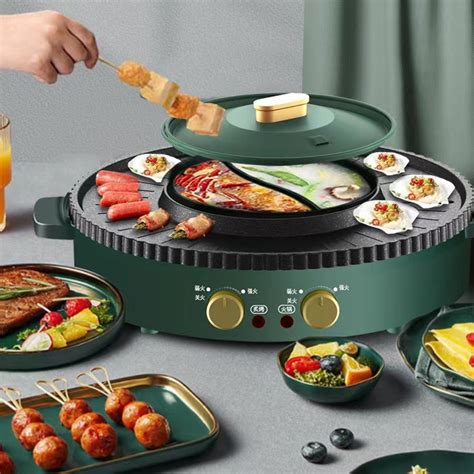 Electric Grill Indoor Hot Pot Multi Functional Non Stick Outdoor Korean