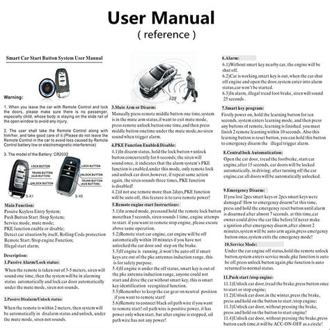 X5 Car Alarm System Passive Keyless Entry One Push Start Button Remote