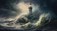 Ship In Stormy Sea Painting Free Stock Photo - Public Domain Pictures