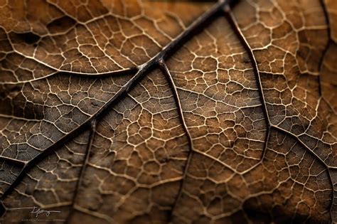 Premium AI Image Closeup Of Leaf Revealing Intricate Patterns And