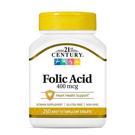 21st Century Folic Acid 400 Mcg Tablets 250 Count Walmart