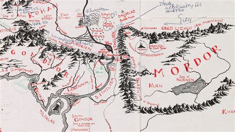 Jrr Tolkien S Annotated Middle Earth Map At Bodleian Bbc News