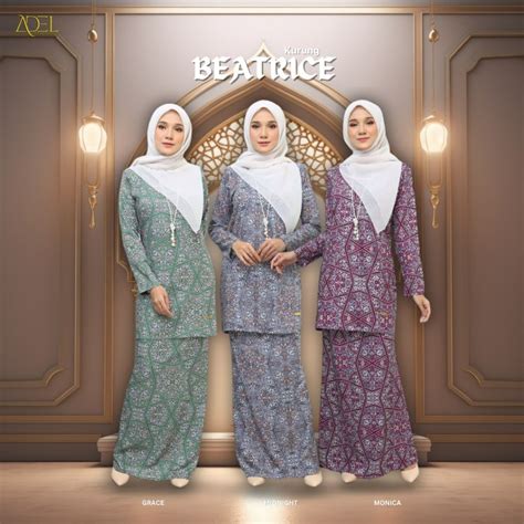 Readystock Beatrice Baju Kurung Moden Murah I Ironless Comocrepe