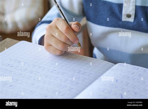 Jeune apprenant à l école à domicile Banque de photographies et d