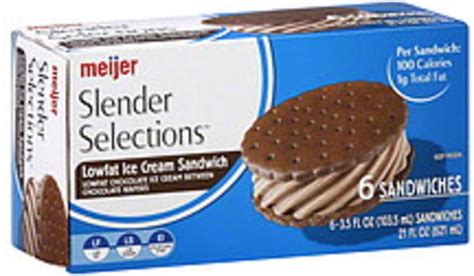 Meijer Chocolate Ice Cream Sandwich - 6 ea, Nutrition Information | Innit