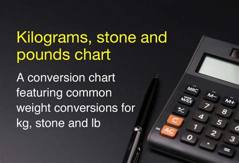 A Chart Showing Common Weight Conversions For Kilograms Stones And