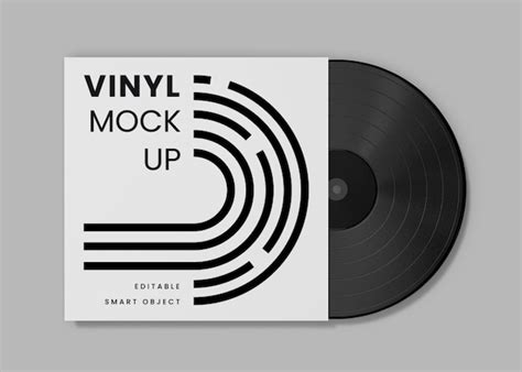 Premium Psd Music Vinyl And Record Label Disc Mockup