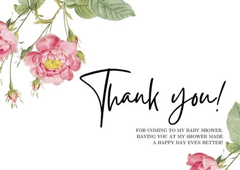 Free Printable Baby Shower Thank You Cards