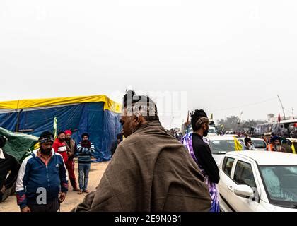 Portrait Of A Farmer During The Farmers Protest At Singhu Border Stock