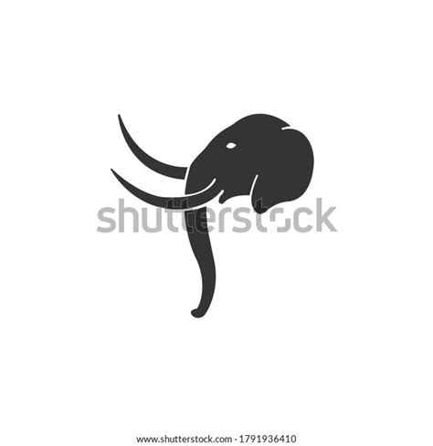 Elephant Head Silhouette Vector On White Stock Vector (Royalty Free ...