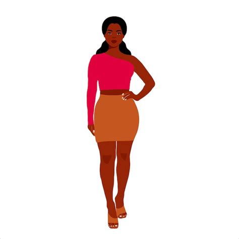 Premium Vector Beautiful Black Woman In Elegant Art Style Vector