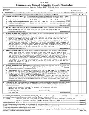 Form Ventura College Igetc Check Sheet Fill Online Printable