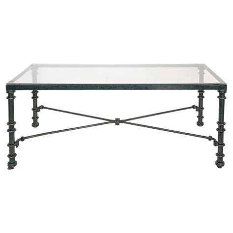 Diego Giacometti Style Hand Hammered Iron And Glass Coffee Table At 1stdibs Hammered Iron