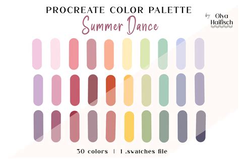 Cute Light Procreate Color Palette Graphic By Olya Haifisch Creative