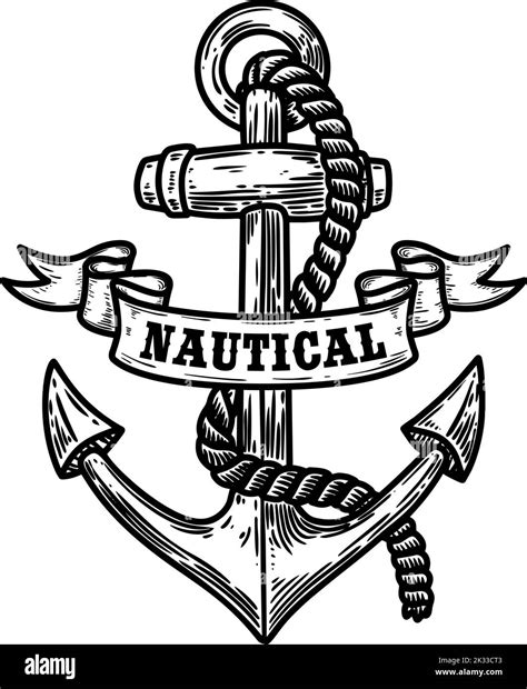 Nautical Vintage Style Anchor Design Element For Emblem Sign Badge