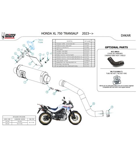 Mivv Honda Transalp Terminale Di Scarico Moto Marmitta Dakar Inox