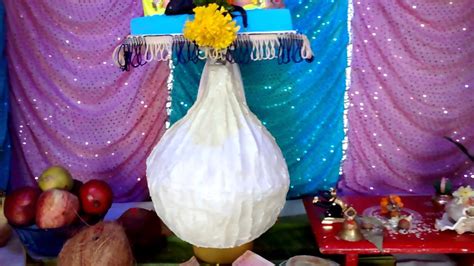 फिरणारा मोदक Homemade Ganpati Decoration movable Modak 2015 - YouTube