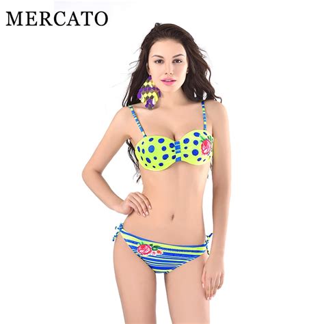 Mercato Bikinis New Style Simple Model Sexy Retro Dots Printing