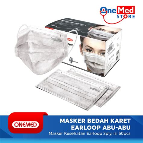 Masker Karet Abu Abu Onemed Box Isi Pcs Onemed Store