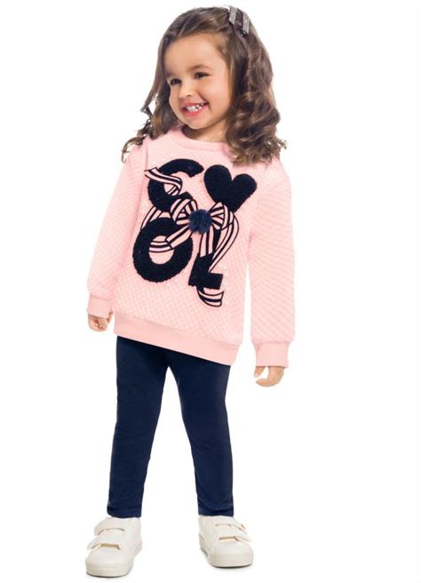 Conjunto Infantil Feminino Rosa Milon