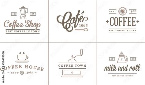 Set Of Vector Coffee Elements And Coffee Accessories Illustration Can