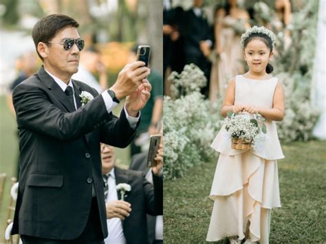 Look Vic Sotto Proud Father During Daughter Talis Flower Girl Moment Inquirer Entertainment